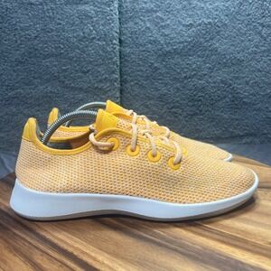 Allbirds Men's Wool Runner Sneakers Yellow Knit Lace Up Athletic Shoes Size 10